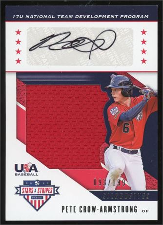 2019 Panini USA Baseball Stars & Stripes Pete Crow-Armstrong Jumbo RPA 93/199