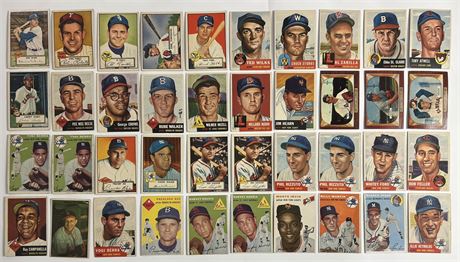 1952-1956 Topps Baseball Lot (40) Loaded with Stars Low-Grade to VG (READ)