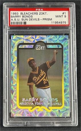 1993 Bleachers 23kt Barry Bonds #1 ASU Sun Devils Prism PSA 9 MINT