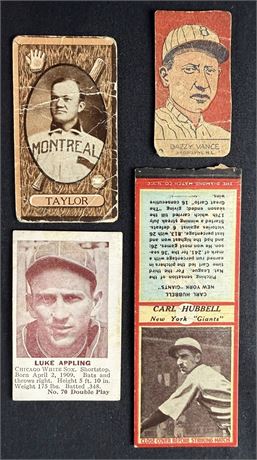 1912-1941 Pre-War Baseball Star/HOF Lot (4)