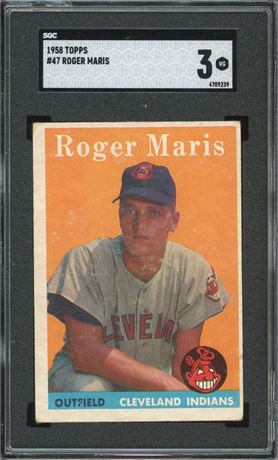 1958 Topps #47 Roger Maris RC SGC 3 VG