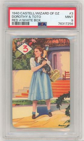 1940 Castell Wizard of Oz #3 Dorothy, and Toto Red # White Box PSA 9 MINT
