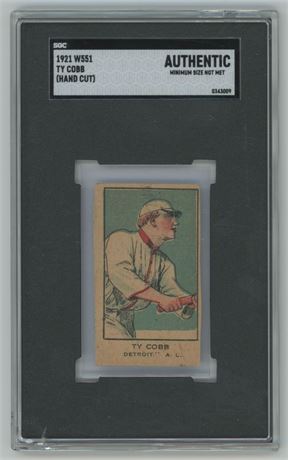 1921 W551 Ty Cobb Hand Cut SGC Authentic