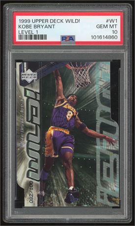 1999 Upper Deck Wild! Kobe Bryant Level 1 Die Cut 82/100 PSA 10 GEM MINT
