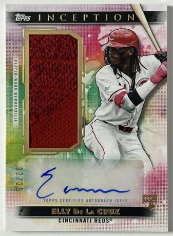 2024 Topps Inception Elly De La Cruz RC Game Sock Relic 2/25 Auto