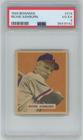 1949 Bowman #214 Richie Ashburn RC PSA 4 VGEX