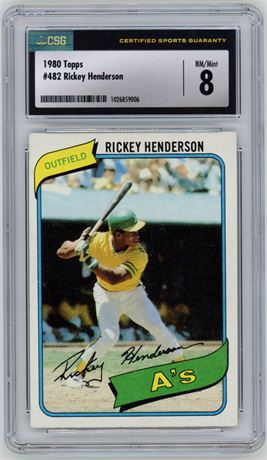 1980 Topps #482 Rickey Henderson RC CSG 8 NMMT
