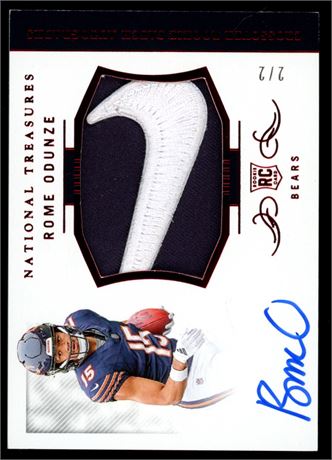 2024 National Treasures Rome Odunze RPA Red Nike Swoosh 2/2