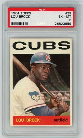 1964 Topps #29 Lou Brock PSA 6 EXMT