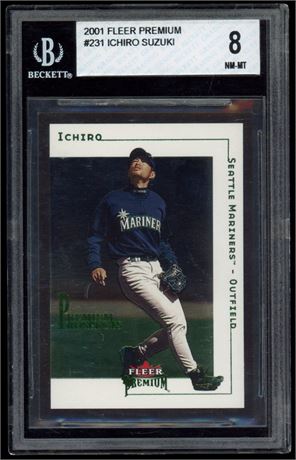 2001 Fleer Premium #231 Ichiro Suzuki RC BGS 8