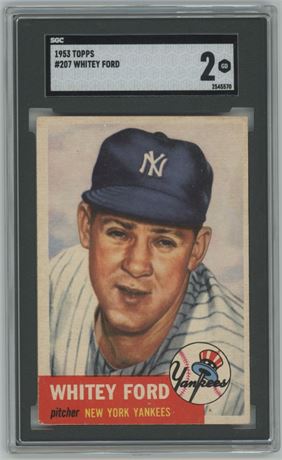 1953 Topps #207 Whitey Ford SGC 2 GOOD