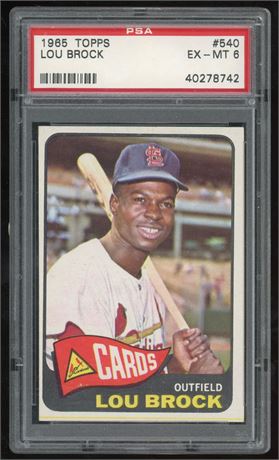 1965 Topps #540 Hi# Lou Brock PSA 6 EXMT