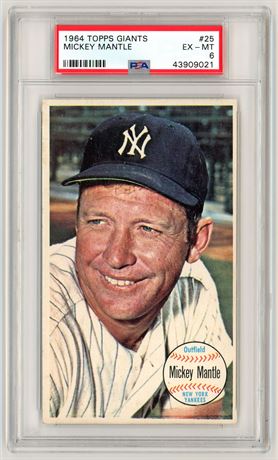 1964 Topps Giants #25 Mickey Mantle PSA 6 EXMT (READ)
