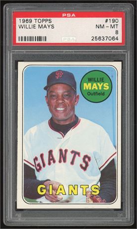 1969 Topps #190 Willie Mays PSA 8 NMMT