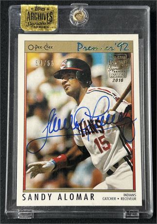 2016 Topps Archives Signature Series Sandy Alomar Jr Auto 54/55