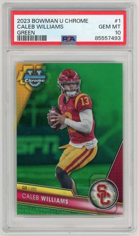 2023 Bowman U Chrome #1 Caleb Williams RC Green #52/99 PSA 10 GEM MINT