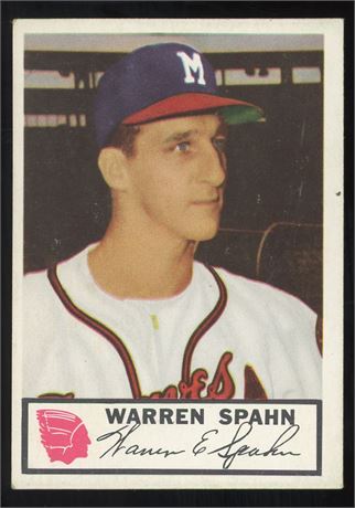 1953 Johnston Cookies #10 Warren Spahn EX (READ)