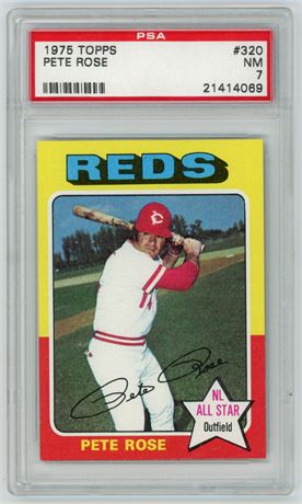 1975 Topps #320 Pete Rose PSA 7 NM