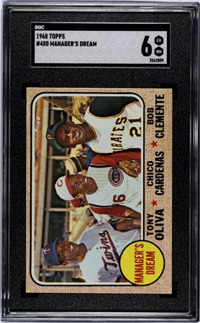 1968 Topps #480 Manager's Dream Clemente/Oliva/Cardenas SGC 6 EXMT
