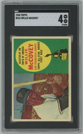 1960 Topps #316 Willie McCovey RC SGC 4 VGEX