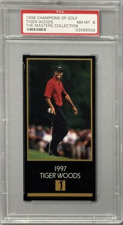 1998 Champions of Golf Tiger Woods RC The Masters Collection PSA 8 NMMT