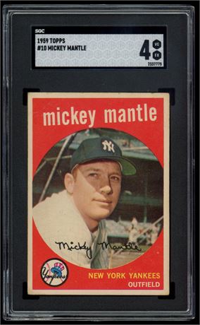 1959 Topps #10 Mickey Mantle SGC 4