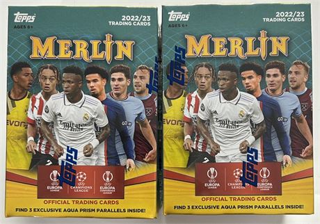 2022 Topps Merlin UEFA Blaster Box Lot (2) Factory Sealed