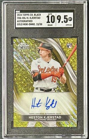 2024 Topps Chrome Black Heston Kjerstad Auto Gold Mini-Diamond 15/50 SGC 9.5/10