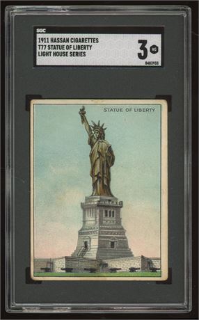 1911 T77 Hassan Statue Of Liberty Light House Series SGC 3 VG