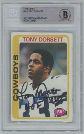 1978 Topps #315 Tony Dorsett BGS Authentic Autograph