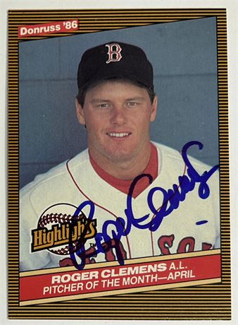1986 Donruss Highlights Roger Clemens Auto JSA