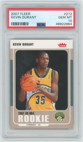 2007 Fleer #212 Kevin Durant RC PSA 10 GEM MINT