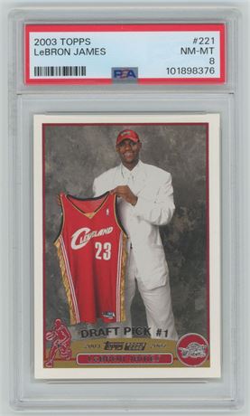 2003 Topps #221 LeBron James RC PSA 8 NMMT
