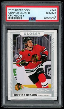 2023 Upper Deck Connor Bedard RC OPC Glossy PSA 10 GEM MINT