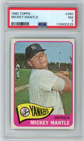 1965 Topps #350 Mickey Mantle PSA 7 NM