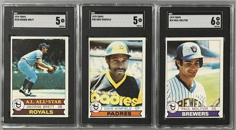 1979 Topps SGC Graded Star Lot (3) EX-EXMT