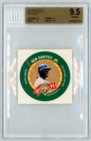 1991 King B Discs #6 Ken Griffey Jr Unpunched BGS 9.5 Total Pop 1
