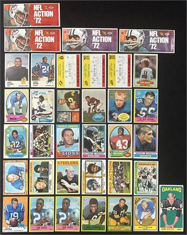 Vintage Football Card Lot (35) EXMT Average w/ Unitas/Bradshaw/L Taylor RC NICE!