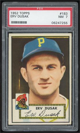 1952 Topps #183 Erv Dusak Cream Back PSA 7 NM