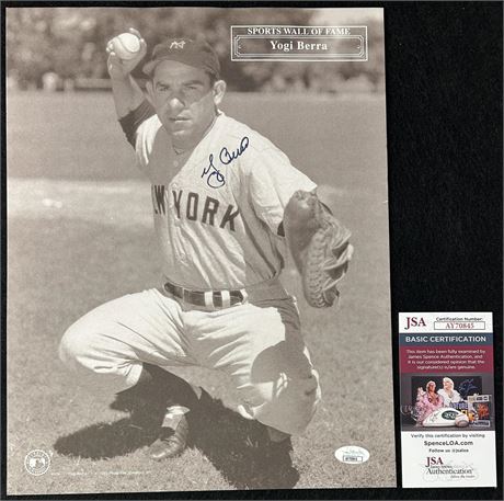 Yogi Berra Autographed Large Print JSA