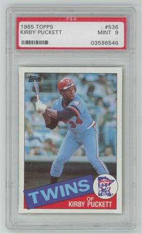 1985 Topps #536 Kirby Puckett RC PSA 9 MINT