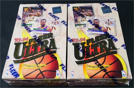1993 Fleer Ultra Series 1 Basketball Box Lot (2) Factory Sealed