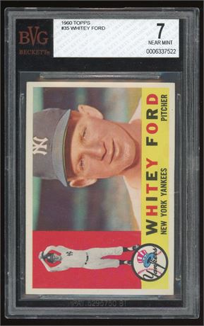 1960 Topps #35 Whitey Ford BVG 7 NM Nicely Centered
