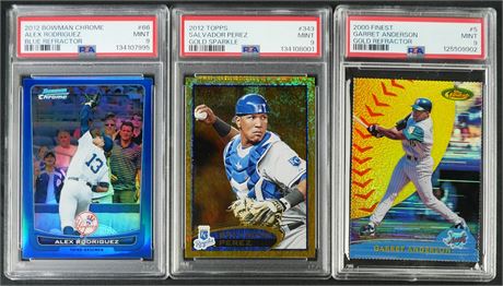 2000-2012 Baseball PSA Graded Refractor Lot (3) w/ Alex Rodriguez 99/250