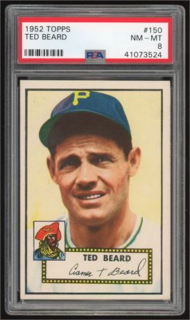 1952 Topps #150 Ted Beard Cream Back PSA 8 NMMT Only 6 Higher