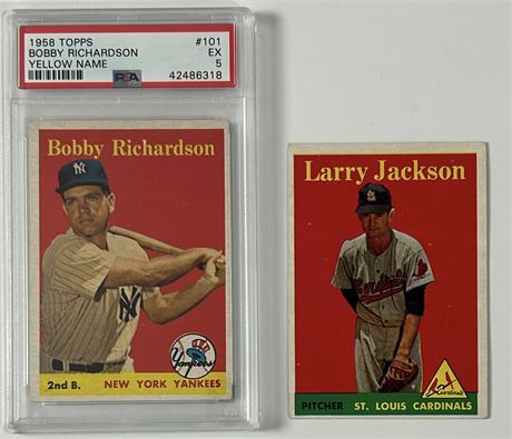 1958 Topps Yellow Name Variation Lot (2)