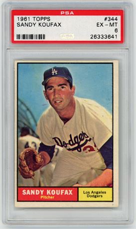 1961 Topps #344 Sandy Koufax PSA 6 EXMT