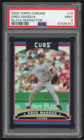 2006 Topps Chrome #19 Greg Maddux Black Refractor 483/549 PSA 9 MINT