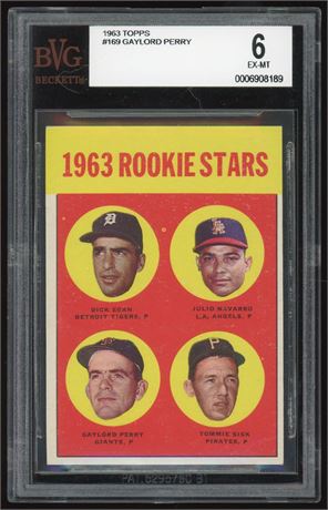1963 Topps #169 Gaylord Perry BVG 6 EXMT