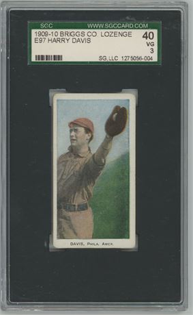 1909-10 E97 Briggs Co Lozenge Harry Davis SGC 3 VG
